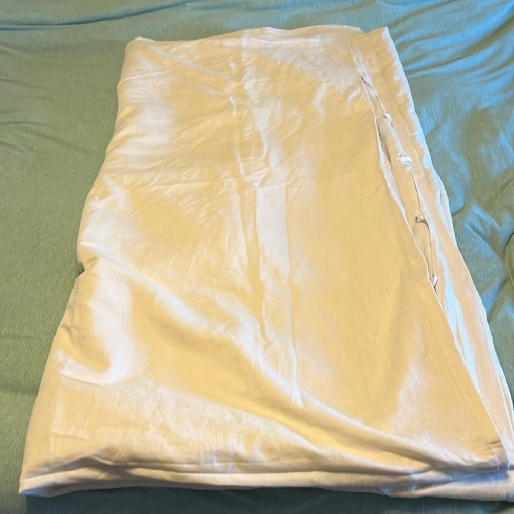 NWT Anthropologie Relaxed Cotton-Linen Duvet Cover Queen Cream color